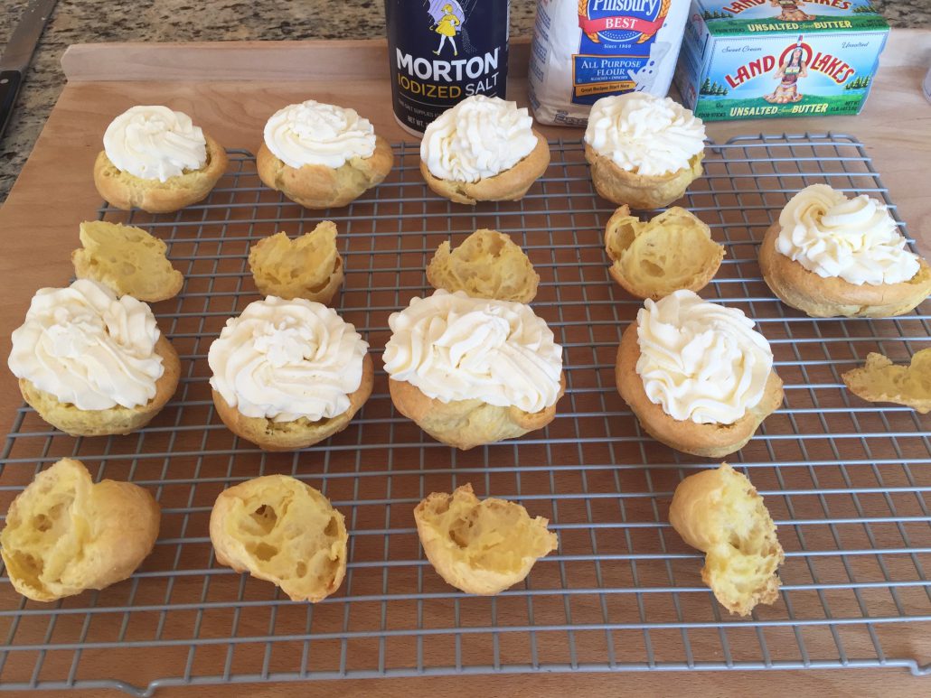Finishing classic German cream puffs recipe