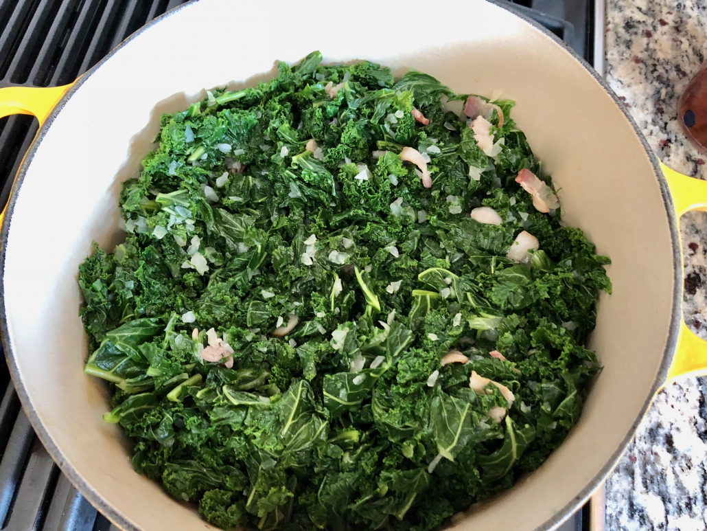 Adding the vegetables