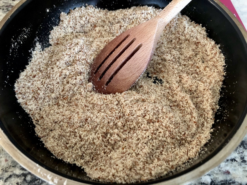 frying of the hazelnuts