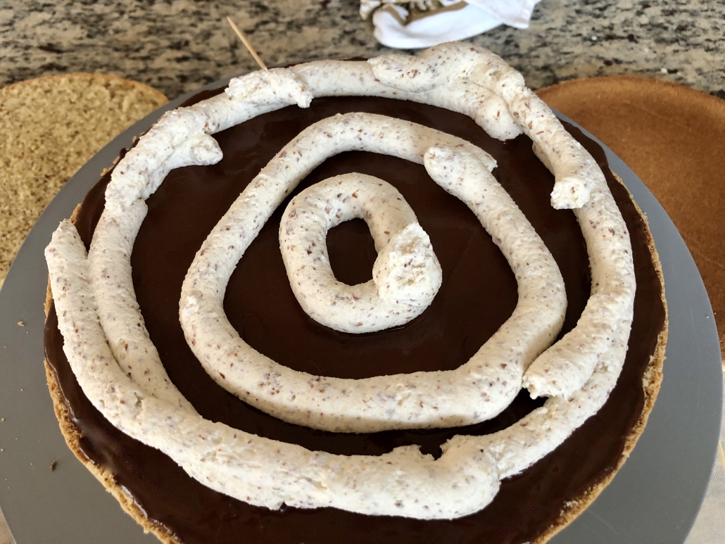 applying whipped cream
