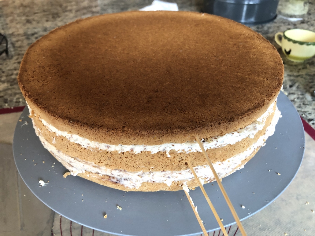 Finishing Hazelnut Cream Cake