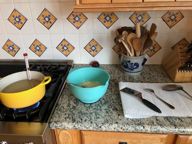 Preparation of work place for German Quark Ball Recipe